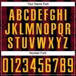 Gold-Red Custom Shape Jersey Soccer Uniform Sublimation Black Abstract