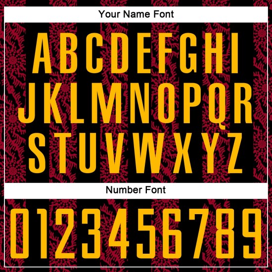 Gold-Red Custom Shape Jersey Soccer Uniform Sublimation Black Abstract