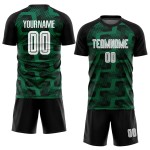 Line Green Jersey Custom Soccer Sublimation White-Kelly Black Uniform