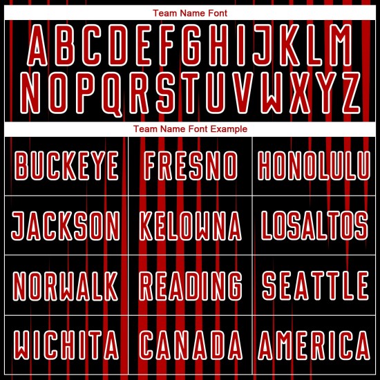 Uniform Sublimation Custom Lines Black Red-White Jersey Soccer