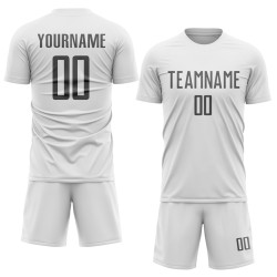 Sublimation Soccer Gray Steel White Jersey Custom Uniform