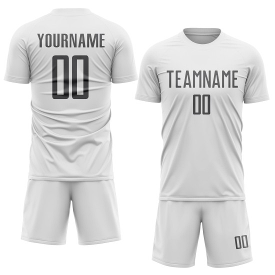 Sublimation Soccer Gray Steel White Jersey Custom Uniform Sublimation Soccer Gray Steel White Jersey Custom Uniform
