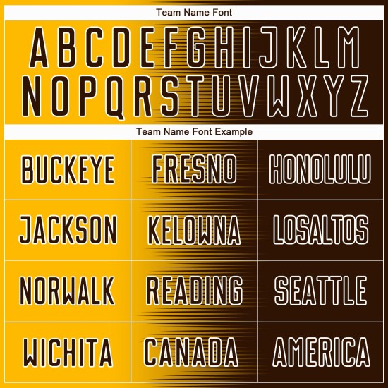 Gradient Sublimation Custom Soccer Jersey Uniform Line Brown Gold-White