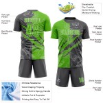 Aurora Sublimation Soccer Gray Custom Graffiti Green-Steel Pattern Uniform Scratch Jersey
