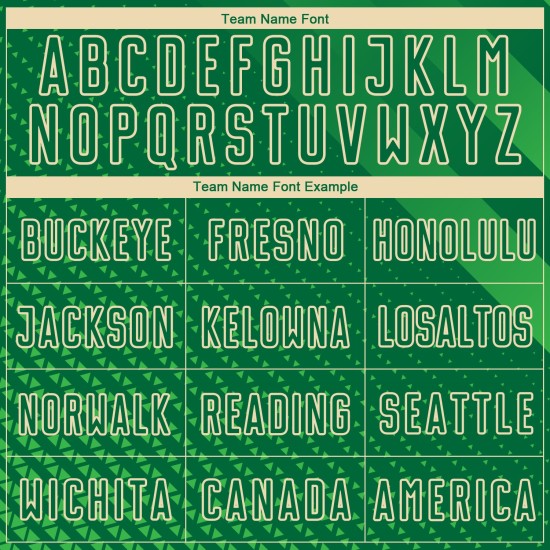 Jersey Kelly Green Shapes Cream Soccer City Geometric Custom Uniform Sublimation Jersey Kelly Green Shapes Cream Soccer City Geometric Custom Uniform Sublimation