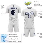 White Soccer Navy Sublimation Uniform Custom Jersey