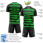 Custom Green Soccer Neon Uniform Jersey Sublimation Black