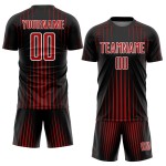 Uniform Sublimation Custom Lines Black Red-White Jersey Soccer