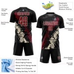 Jersey Uniform Custom Crimson-Cream Sublimation Soccer Black