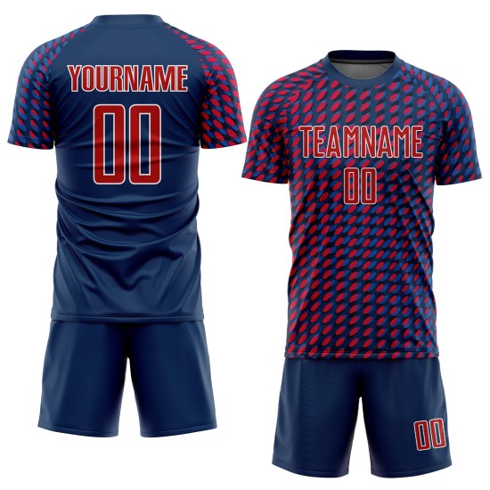 Sublimation Jersey Red-White Navy Soccer Uniform Custom