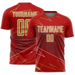 Uniform Old Lines Soccer Custom Red Gold-White Sublimation Jersey Sports