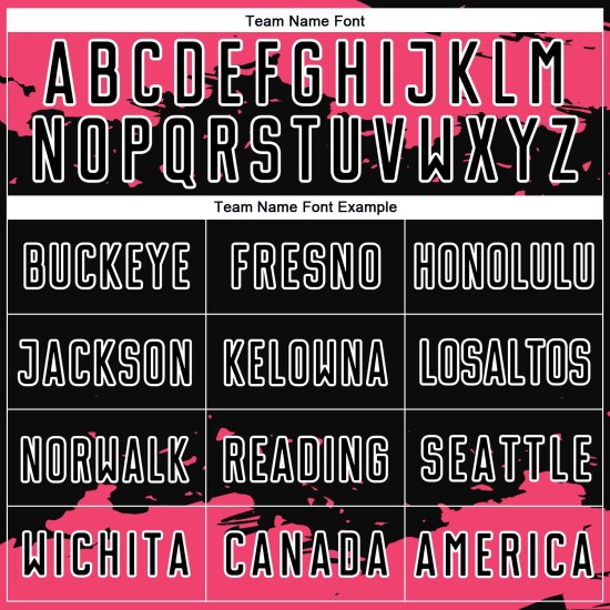 Neon Pink-White Soccer Art Abstract Jersey Uniform Fragment Black Sublimation Custom