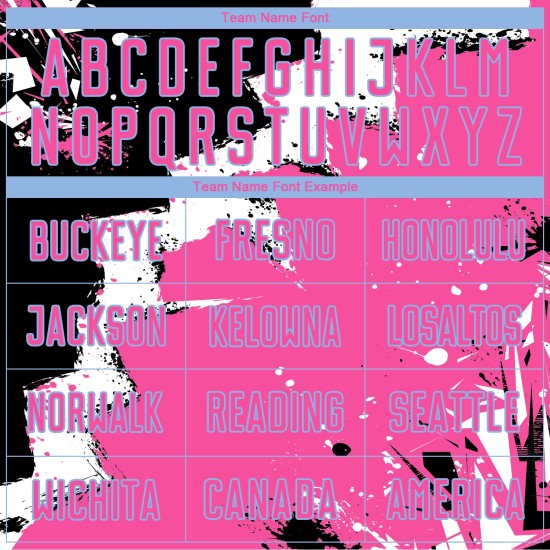 Spalsh Sublimation Soccer Blue Jersey Uniform Black Custom Pink-Light