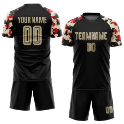 Gold-Camo Vegas Jersey Black Soccer Sublimation Custom Uniform