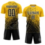 Yellow Uniform Soccer Abstract Fragment Custom Black-White Sublimation Jersey Art