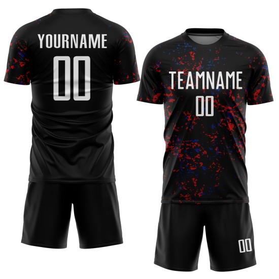 Fragment Abstract Jersey Red-Royal Custom Black Sublimation Soccer Art Uniform Fragment Abstract Jersey Red-Royal Custom Black Sublimation Soccer Art Uniform