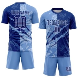 Graffiti Blue Royal-Light Pattern Jersey Uniform Custom Sublimation Scratch Soccer