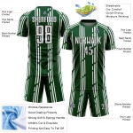 Soccer Uniform Green Pinstripe Custom White-Black Jersey Sublimation