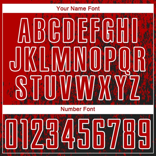 Custom Soccer Red Sublimation Uniform Fragment Jersey Abstract Black-White Art