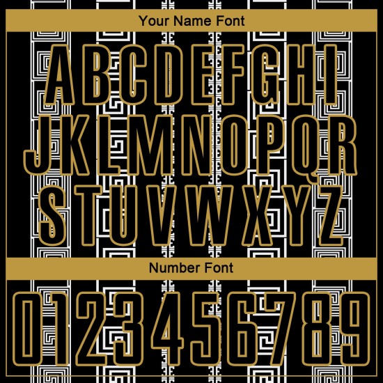 Black Gold-White Jersey Sublimation Shape Uniform Custom Geometric Old Soccer