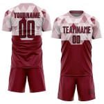 Sublimation Black Uniform Custom Geometric Crimson Jersey Shapes Soccer