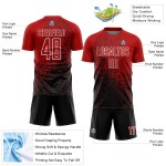 Custom Soccer Red Sublimation Uniform Fragment Jersey Abstract Black-White Art