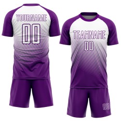 Uniform Abstract Geometric Jersey Custom White Soccer Triangles Purple Sublimation
