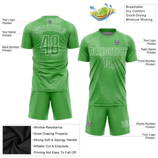 Green Neon Jersey Uniform Soccer Green-White Neon Custom Sublimation
