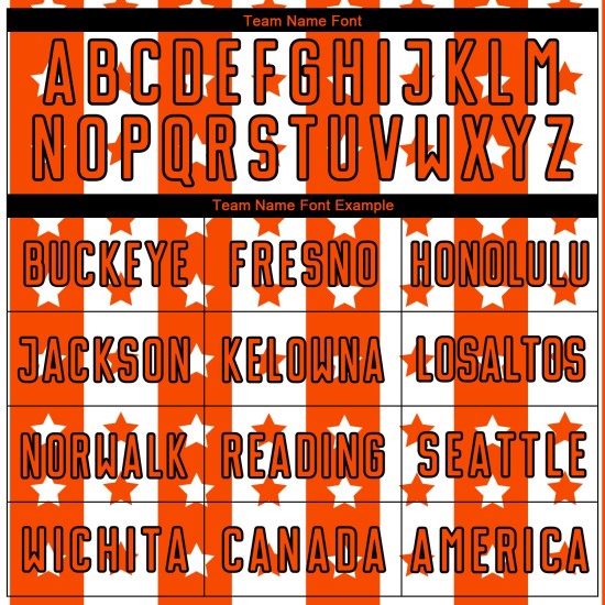 Custom Black-White And Sublimation Orange Stripes Stars Uniform Jersey Soccer Custom Black-White And Sublimation Orange Stripes Stars Uniform Jersey Soccer