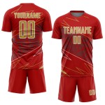 Uniform Old Lines Soccer Custom Red Gold-White Sublimation Jersey Sports