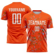 Art Sublimation Green Light Custom Jersey Orange Abstract Soccer Fragment Uniform Blue-Grass