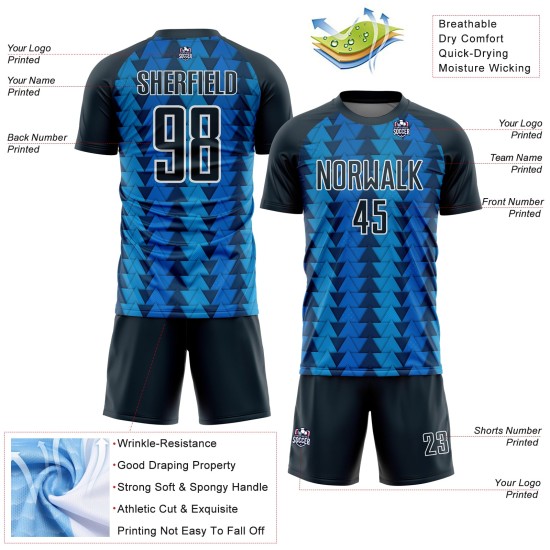 Navy-White Blue Uniform Soccer Custom Jersey Sublimation Triangle Shapes Navy US Navy-White Blue Uniform Soccer Custom Jersey Sublimation Triangle Shapes Navy US