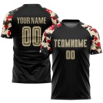 Gold-Camo Vegas Jersey Black Soccer Sublimation Custom Uniform