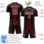 Uniform Sublimation Custom Lines Black Red-White Jersey Soccer