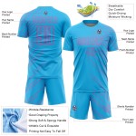 Pink Lines Soccer Jersey Custom Uniform Blue Sky Sublimation